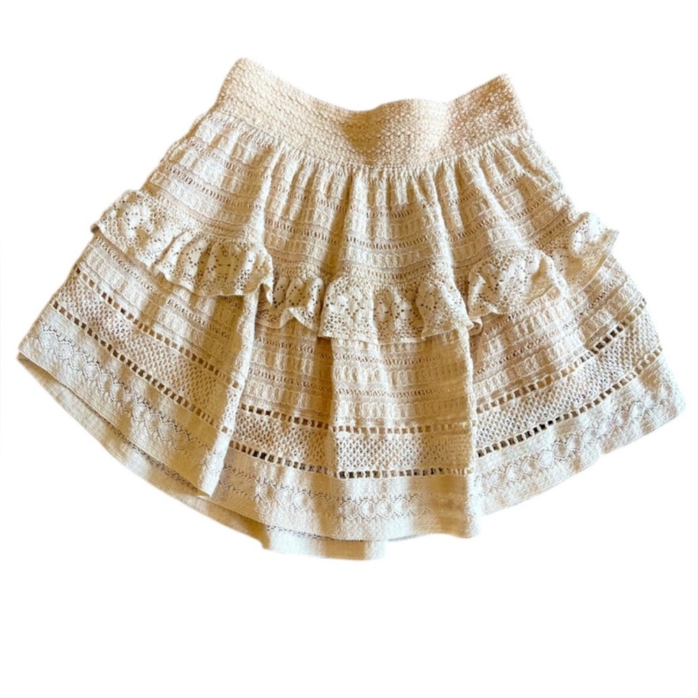 Aerie Crochet Ruffle Skirt – Cream – Size XS